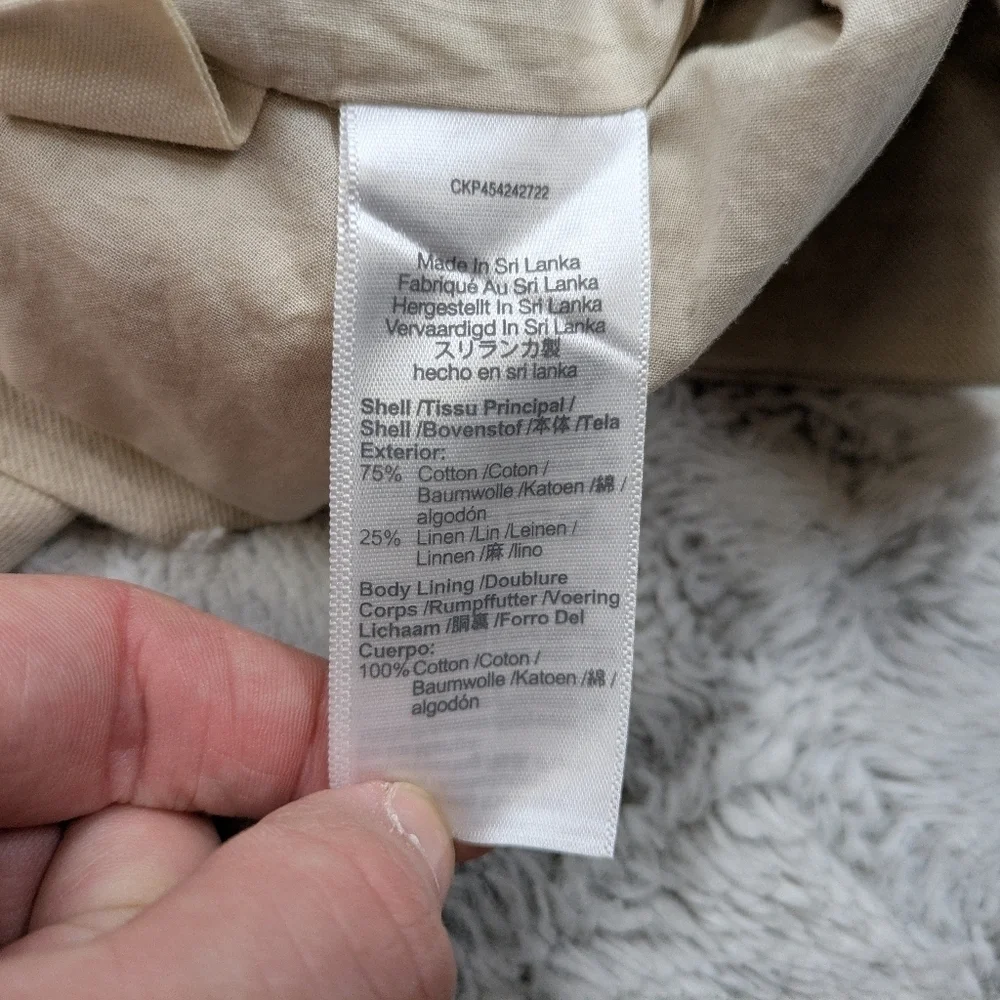 Madewell Jacket Women's XS Beige Natural Twill Cotton Linen Belted Blazer